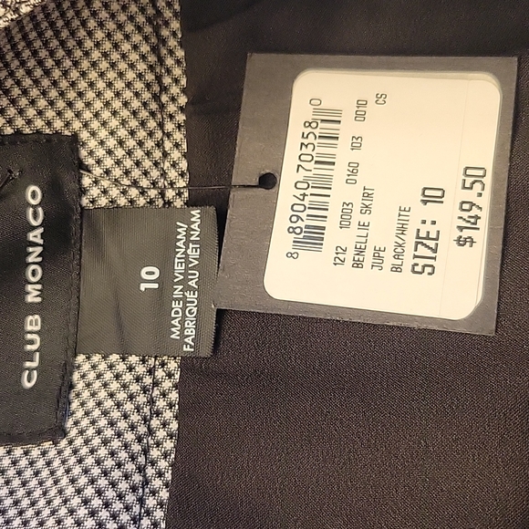 Club Monaco two-tone houndstooth plaid Benellie Skirt, Sz 10 - Picture 14 of 15